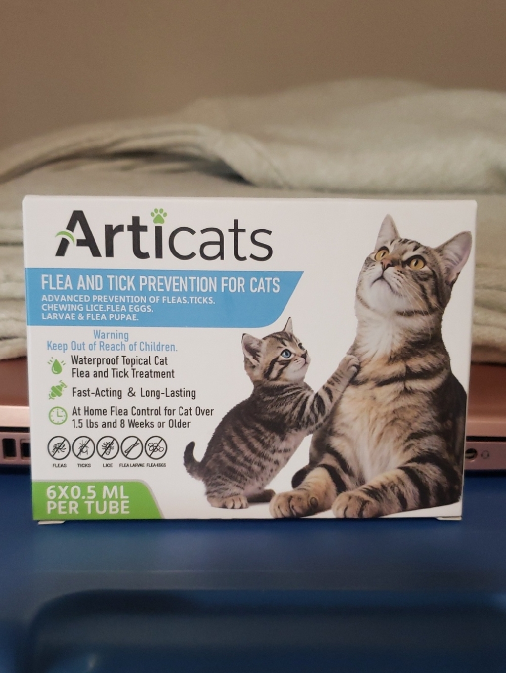 Flea and Tick Topical Cats Larvae Treatment Advanced Protection Waterproof New